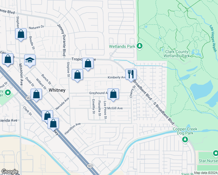 map of restaurants, bars, coffee shops, grocery stores, and more near 6416 Alderlyn Avenue in Las Vegas