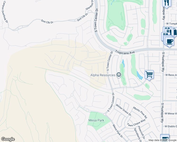 map of restaurants, bars, coffee shops, grocery stores, and more near 10793 Vista Altura Avenue in Las Vegas