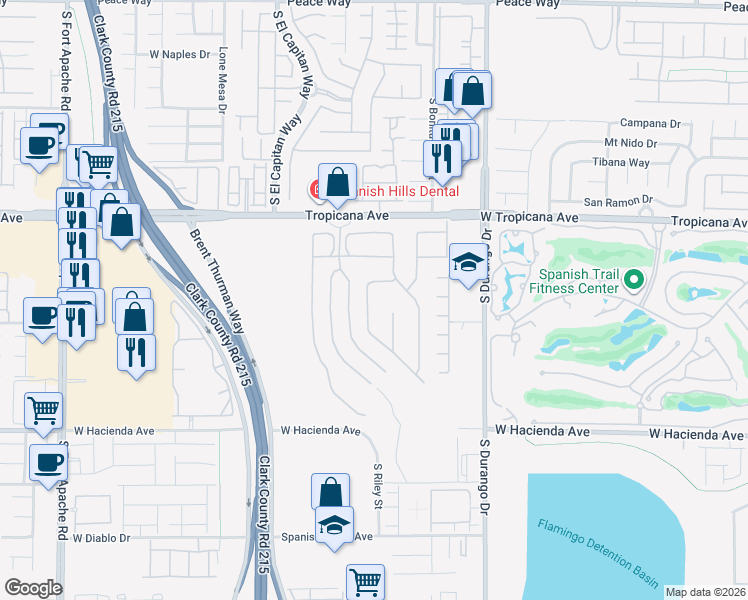 map of restaurants, bars, coffee shops, grocery stores, and more near 8813 Jewel Ridge Avenue in Las Vegas