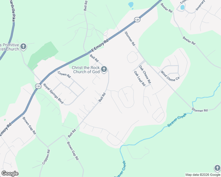 map of restaurants, bars, coffee shops, grocery stores, and more near 7314 Bell Road in Knoxville