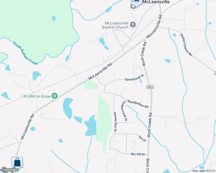 map of restaurants, bars, coffee shops, grocery stores, and more near 5107 Silverbrook Drive in McLeansville