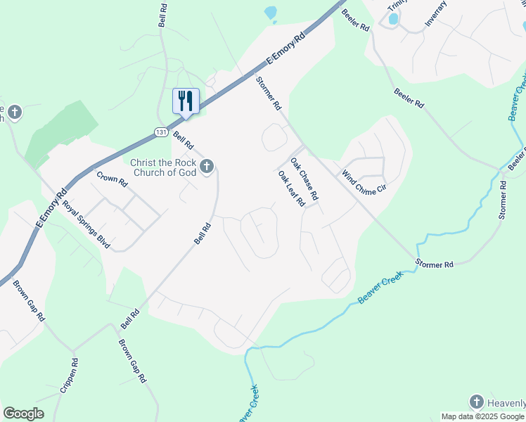 map of restaurants, bars, coffee shops, grocery stores, and more near 5700 Jonah Lane in Knoxville