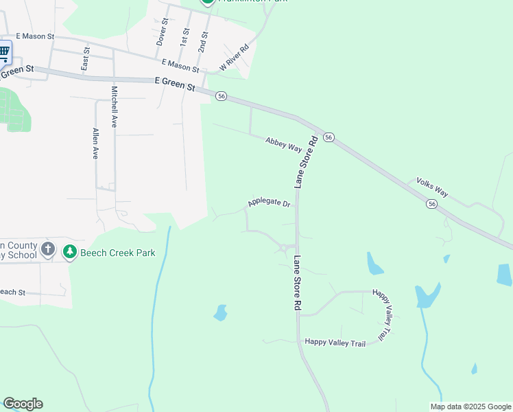 map of restaurants, bars, coffee shops, grocery stores, and more near 85 Applegate Drive in Franklinton