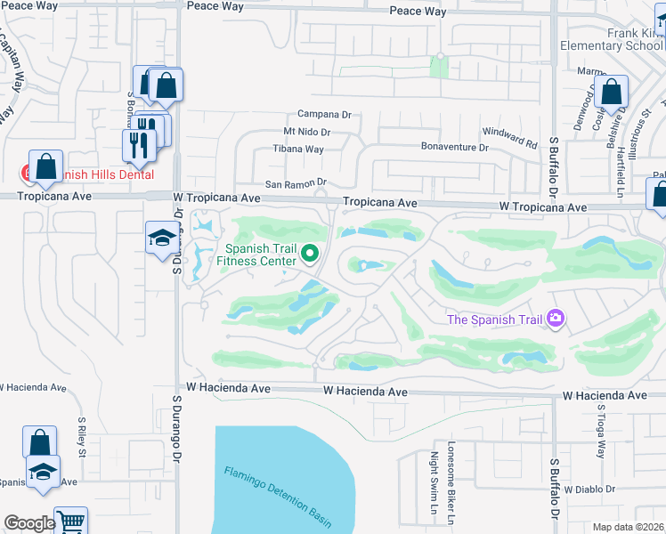 map of restaurants, bars, coffee shops, grocery stores, and more near 8244 Horseshoe Bend Lane in Las Vegas