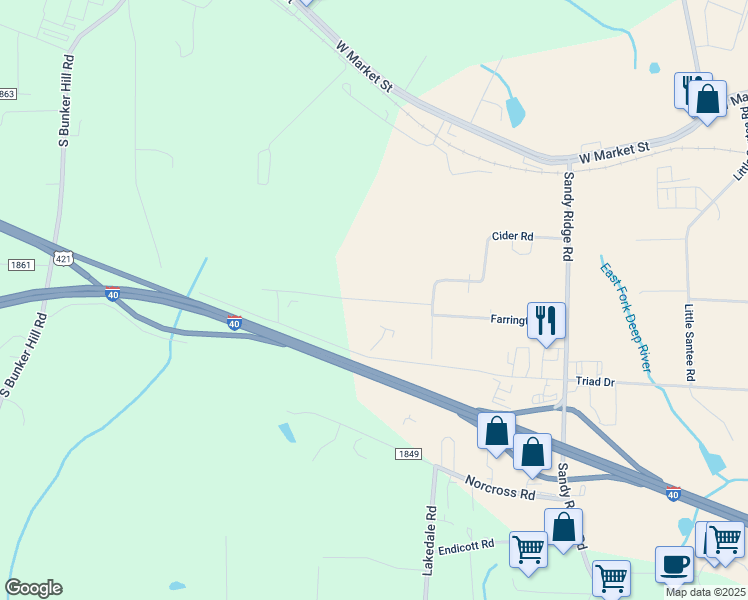 map of restaurants, bars, coffee shops, grocery stores, and more near 8836 Neville Road in Colfax