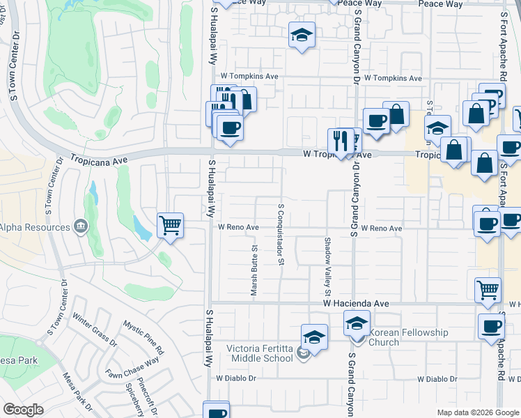 map of restaurants, bars, coffee shops, grocery stores, and more near 10077 Basalt Hollow Avenue in Las Vegas