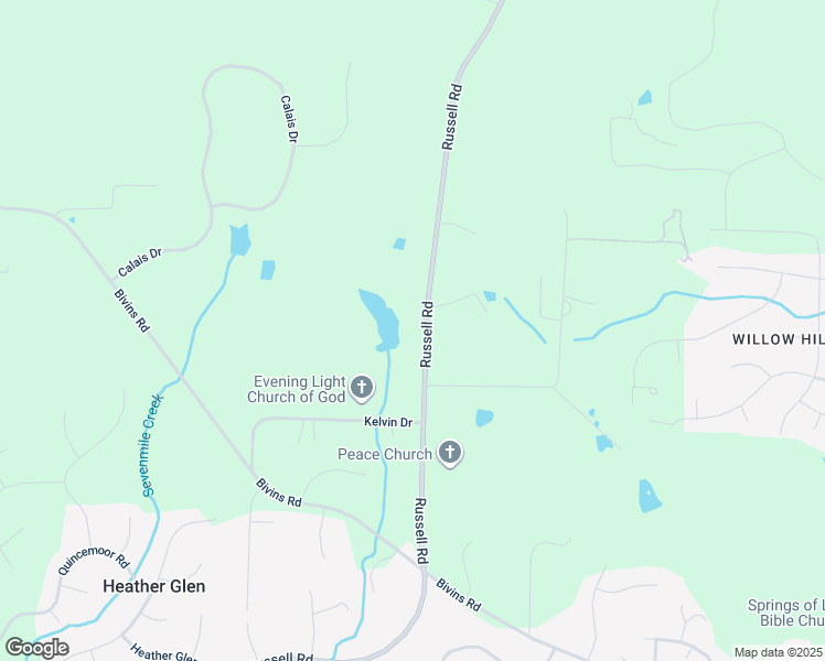 map of restaurants, bars, coffee shops, grocery stores, and more near 6325 Russell Road in Durham
