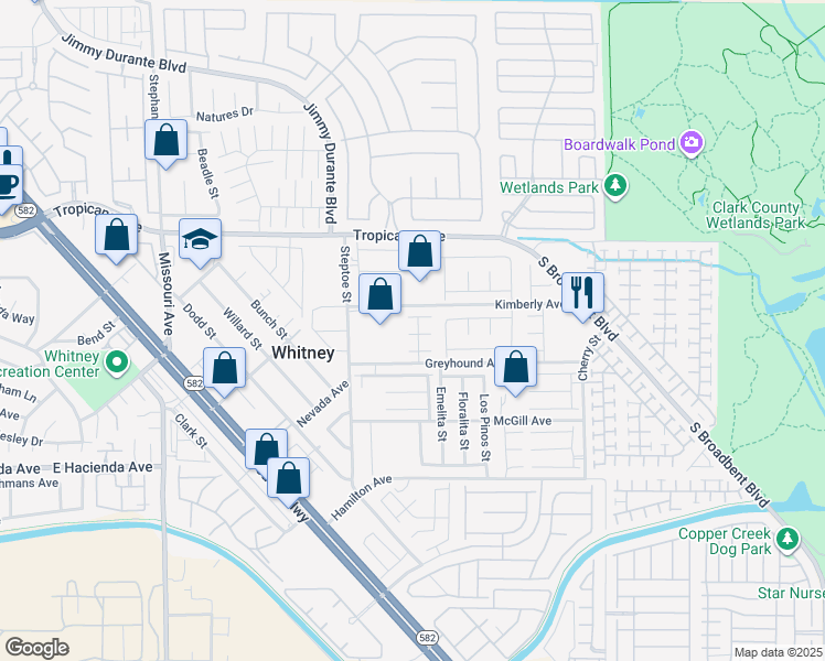 map of restaurants, bars, coffee shops, grocery stores, and more near 5037 Bloodhound Street in Las Vegas