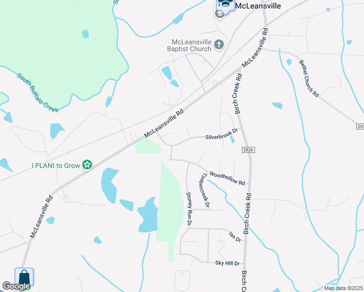 map of restaurants, bars, coffee shops, grocery stores, and more near 5206 Silverbrook Drive in McLeansville