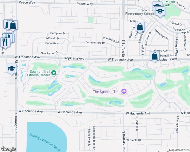 map of restaurants, bars, coffee shops, grocery stores, and more near 7949 Harbour Towne Avenue in Las Vegas