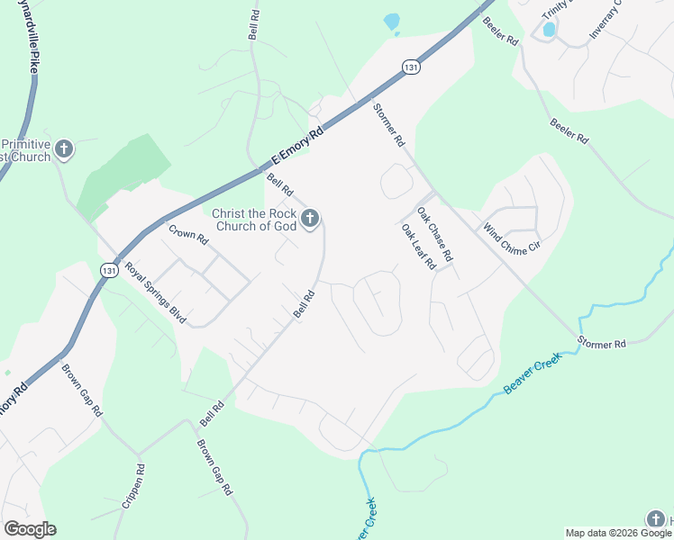 map of restaurants, bars, coffee shops, grocery stores, and more near 7314 Bell Road in Knoxville