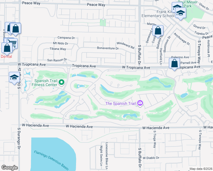 map of restaurants, bars, coffee shops, grocery stores, and more near 7949 Harbour Towne Avenue in Las Vegas