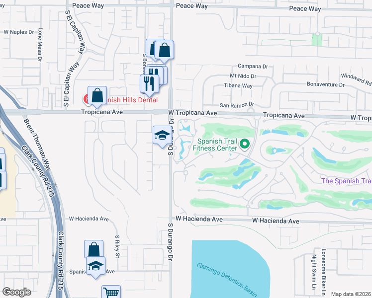 map of restaurants, bars, coffee shops, grocery stores, and more near 5057 Mount Pleasant Lane in Las Vegas