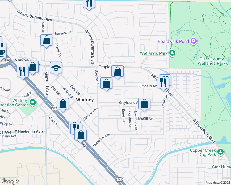 map of restaurants, bars, coffee shops, grocery stores, and more near 5037 Bloodhound Street in Las Vegas
