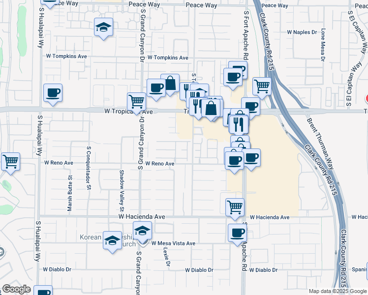 map of restaurants, bars, coffee shops, grocery stores, and more near 9632 Capeview Court in Las Vegas