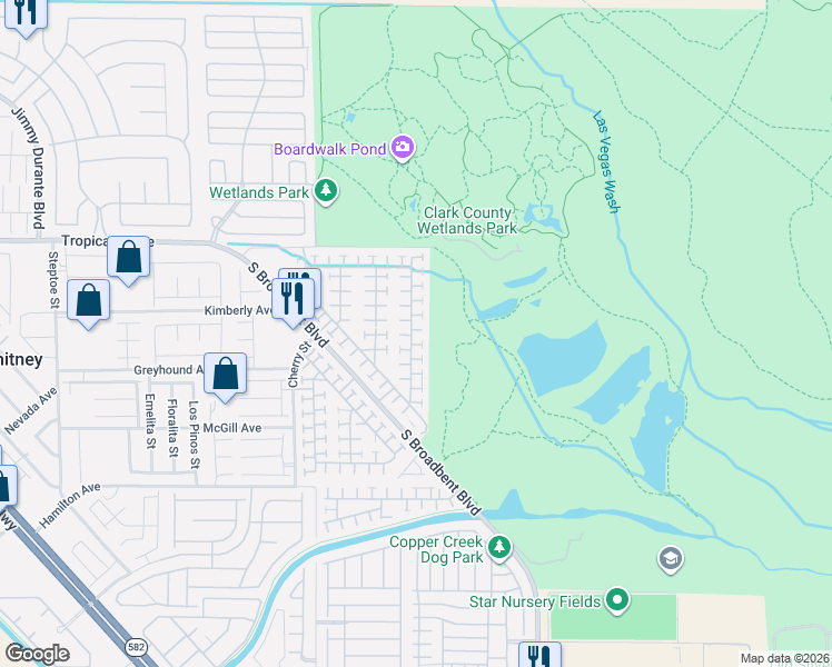 map of restaurants, bars, coffee shops, grocery stores, and more near 5048 Mascaro Drive in Las Vegas