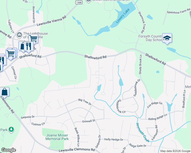 map of restaurants, bars, coffee shops, grocery stores, and more near 7191 Green Ivy Court in Lewisville