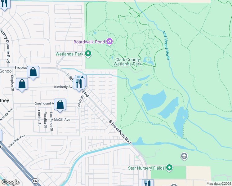 map of restaurants, bars, coffee shops, grocery stores, and more near 5048 Mascaro Drive in Las Vegas