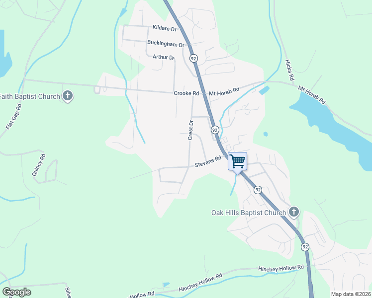 map of restaurants, bars, coffee shops, grocery stores, and more near 1057 Crest Drive in Jefferson City