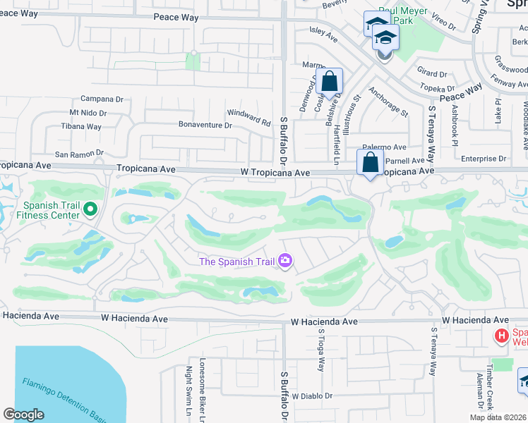 map of restaurants, bars, coffee shops, grocery stores, and more near 7820 Harbour Towne Avenue in Las Vegas