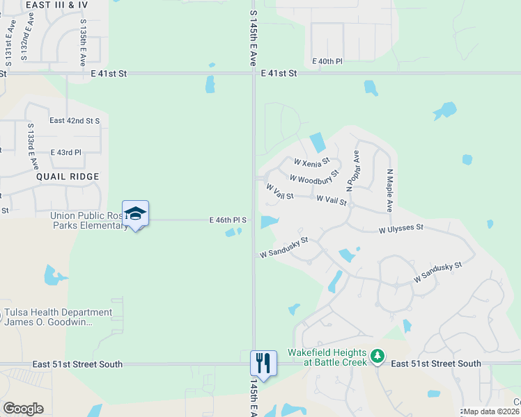 map of restaurants, bars, coffee shops, grocery stores, and more near 4305 North Walnut Avenue in Broken Arrow