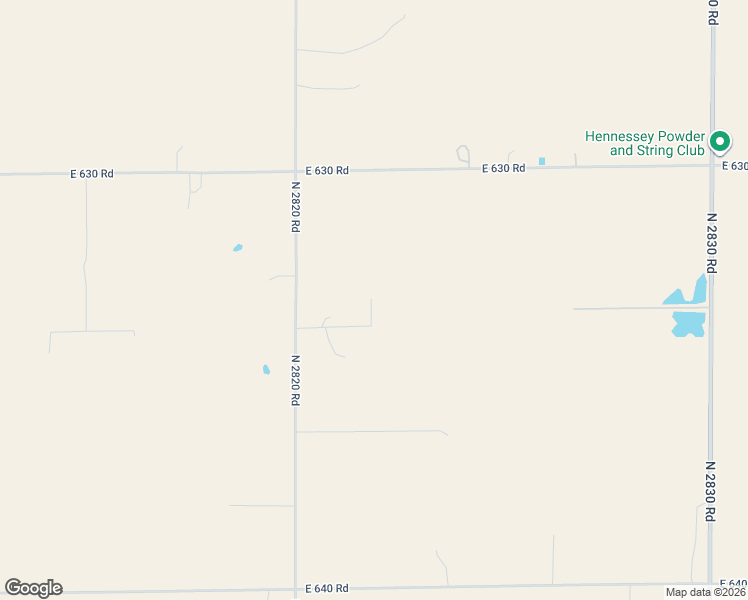 map of restaurants, bars, coffee shops, grocery stores, and more near 13187 North 2820 Road in Hennessey