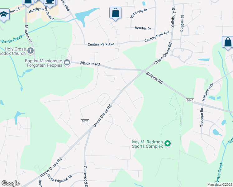 map of restaurants, bars, coffee shops, grocery stores, and more near 1238 Union Cross Road in Kernersville