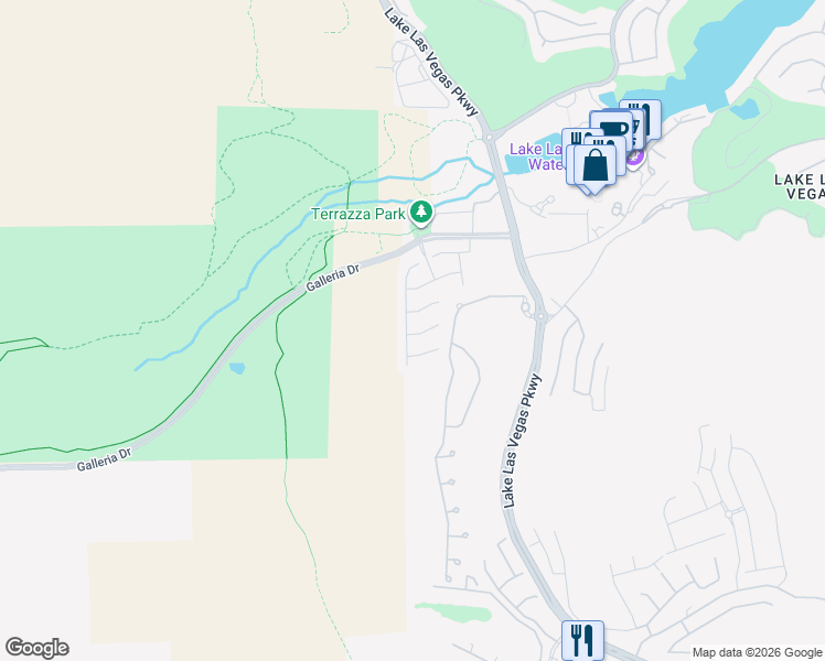map of restaurants, bars, coffee shops, grocery stores, and more near 40 Verde Rosa Drive in Henderson