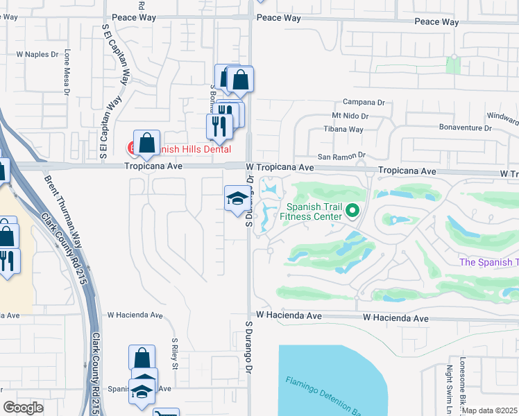 map of restaurants, bars, coffee shops, grocery stores, and more near 5057 Mount Pleasant Lane in Las Vegas