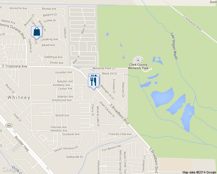 map of restaurants, bars, coffee shops, grocery stores, and more near 5016 Miners Ridge Drive in Las Vegas