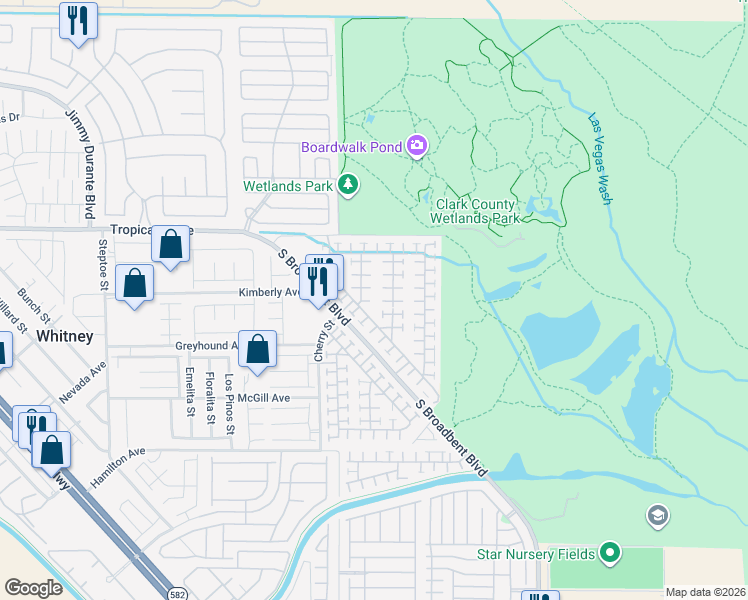 map of restaurants, bars, coffee shops, grocery stores, and more near 5016 Miners Ridge Drive in Las Vegas