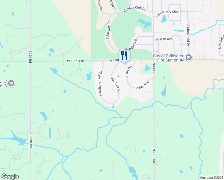 map of restaurants, bars, coffee shops, grocery stores, and more near 2127 Summer Hill Court in Stillwater