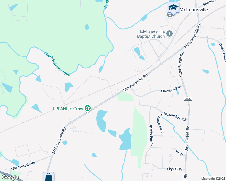 map of restaurants, bars, coffee shops, grocery stores, and more near 5301 McLeansville Road in McLeansville