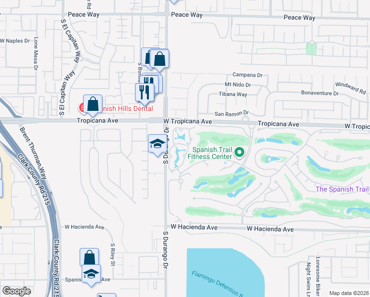 map of restaurants, bars, coffee shops, grocery stores, and more near 4944 Crooked Stick Way in Las Vegas