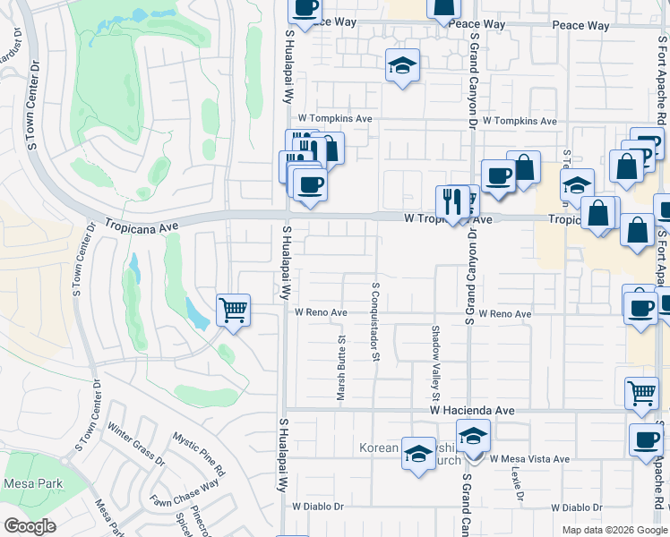 map of restaurants, bars, coffee shops, grocery stores, and more near 10077 Basalt Hollow Avenue in Las Vegas