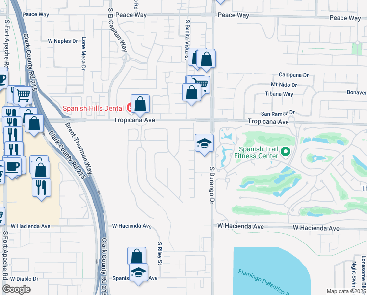 map of restaurants, bars, coffee shops, grocery stores, and more near 5022 Mountain Foliage Drive in Las Vegas