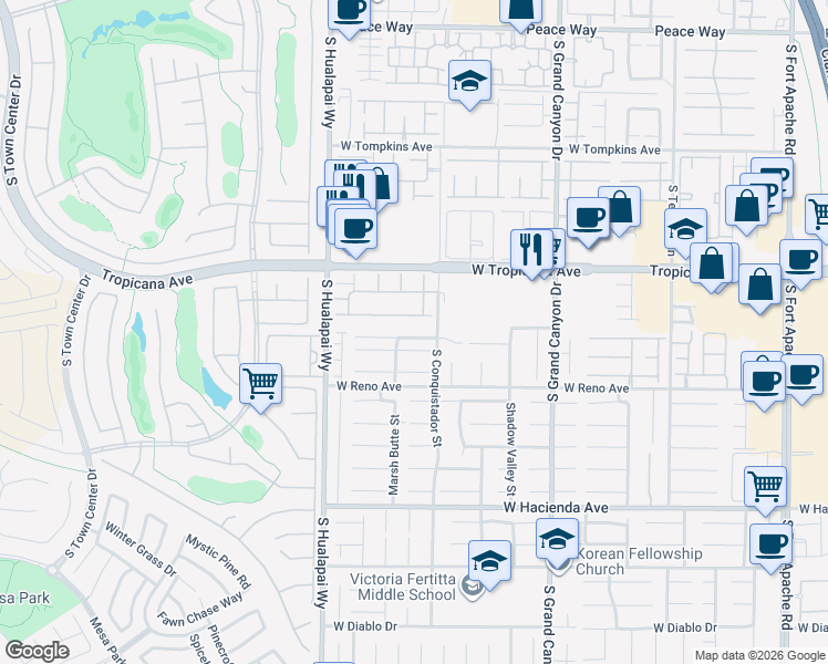 map of restaurants, bars, coffee shops, grocery stores, and more near 10077 Basalt Hollow Avenue in Las Vegas