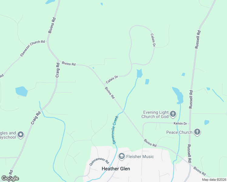 map of restaurants, bars, coffee shops, grocery stores, and more near 2916 Bivins Road in Durham