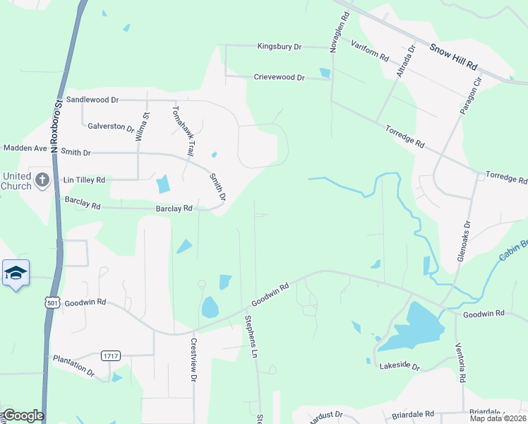 map of restaurants, bars, coffee shops, grocery stores, and more near 5706 Roslyn Road in Durham