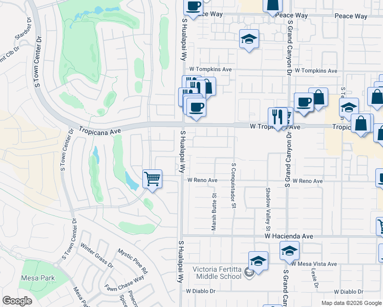 map of restaurants, bars, coffee shops, grocery stores, and more near 10139 Basalt Hollow Avenue in Las Vegas