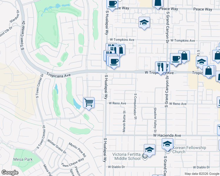 map of restaurants, bars, coffee shops, grocery stores, and more near 10139 Basalt Hollow Avenue in Las Vegas