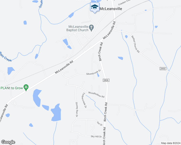 map of restaurants, bars, coffee shops, grocery stores, and more near 5319 Silverbrook Drive in McLeansville