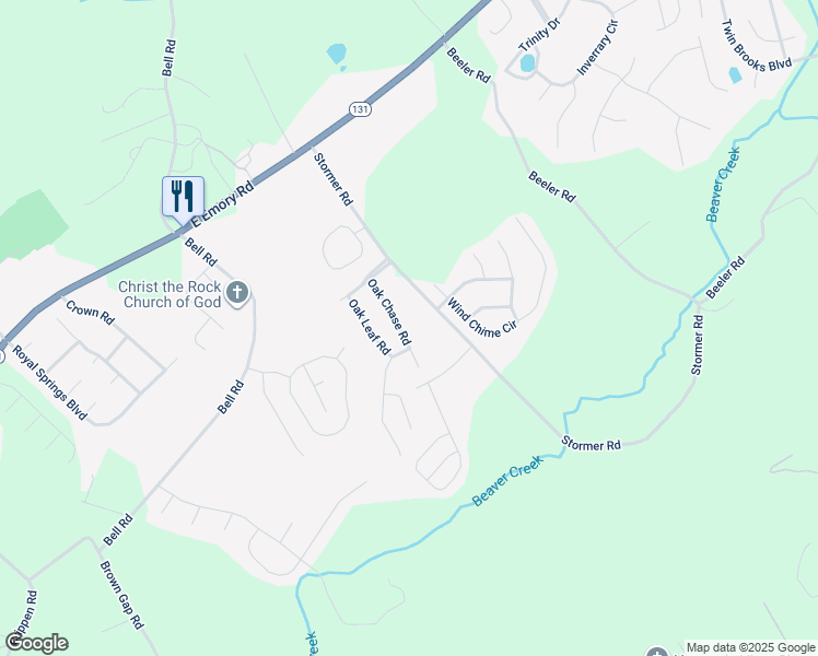 map of restaurants, bars, coffee shops, grocery stores, and more near 6208 Stormer Road in Knoxville