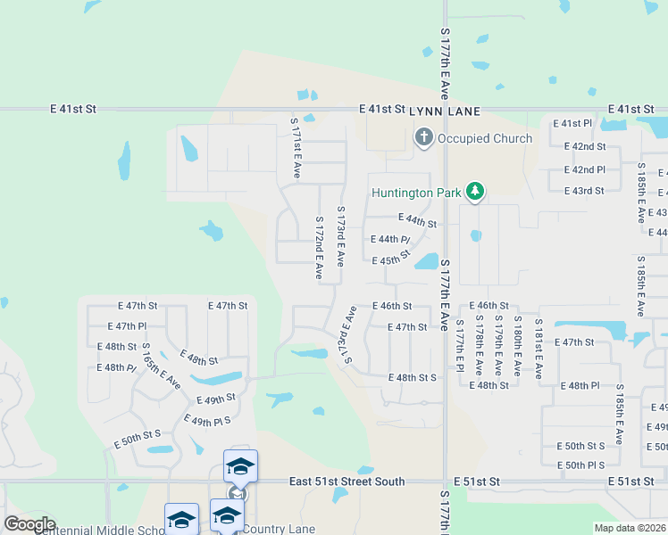 map of restaurants, bars, coffee shops, grocery stores, and more near 4453 South 172nd East Avenue in Tulsa