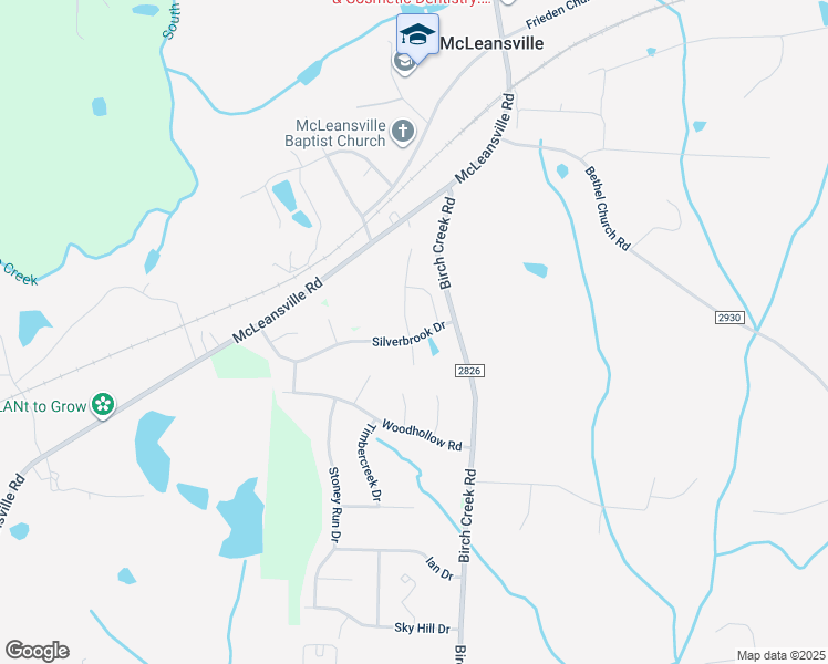map of restaurants, bars, coffee shops, grocery stores, and more near 5401 Silverbrook Drive in McLeansville