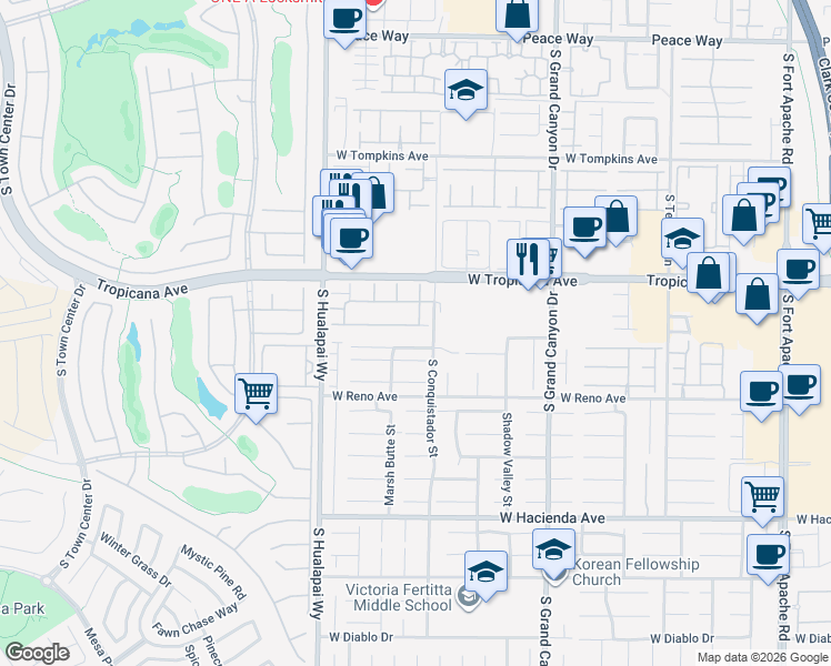 map of restaurants, bars, coffee shops, grocery stores, and more near 4966 Mountain Pepper Drive in Las Vegas