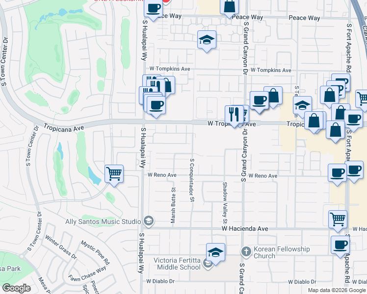 map of restaurants, bars, coffee shops, grocery stores, and more near 4966 Mountain Pepper Drive in Las Vegas