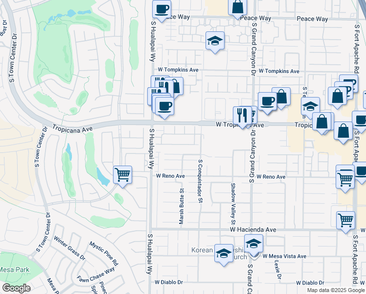 map of restaurants, bars, coffee shops, grocery stores, and more near 10070 White Mulberry Drive in Las Vegas