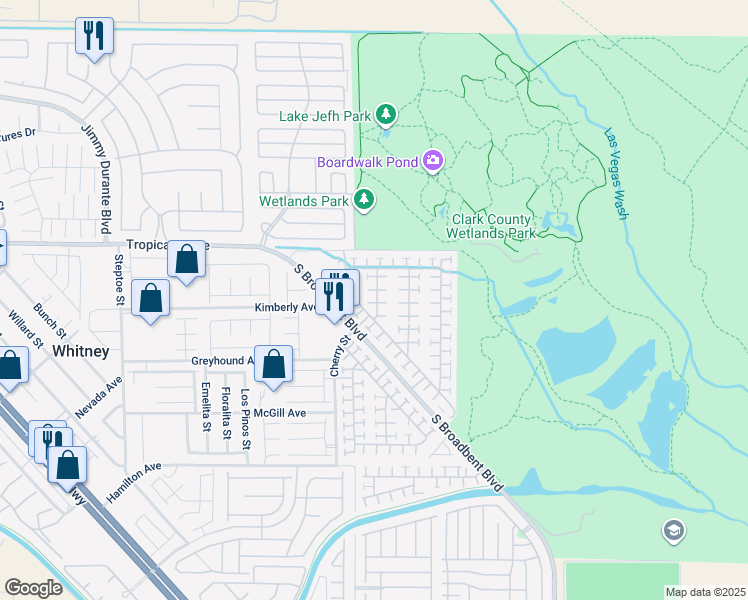 map of restaurants, bars, coffee shops, grocery stores, and more near 4975 Miners Ridge Drive in Las Vegas