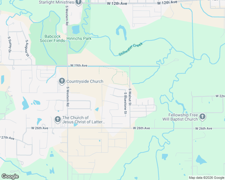 map of restaurants, bars, coffee shops, grocery stores, and more near 1620 West 21st Avenue in Stillwater